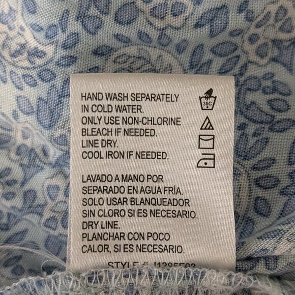 PATRONS OF PEACE Blue Floral Smocked Maxi Halter Jumpsuit; Size XS - Picture 5 of 5